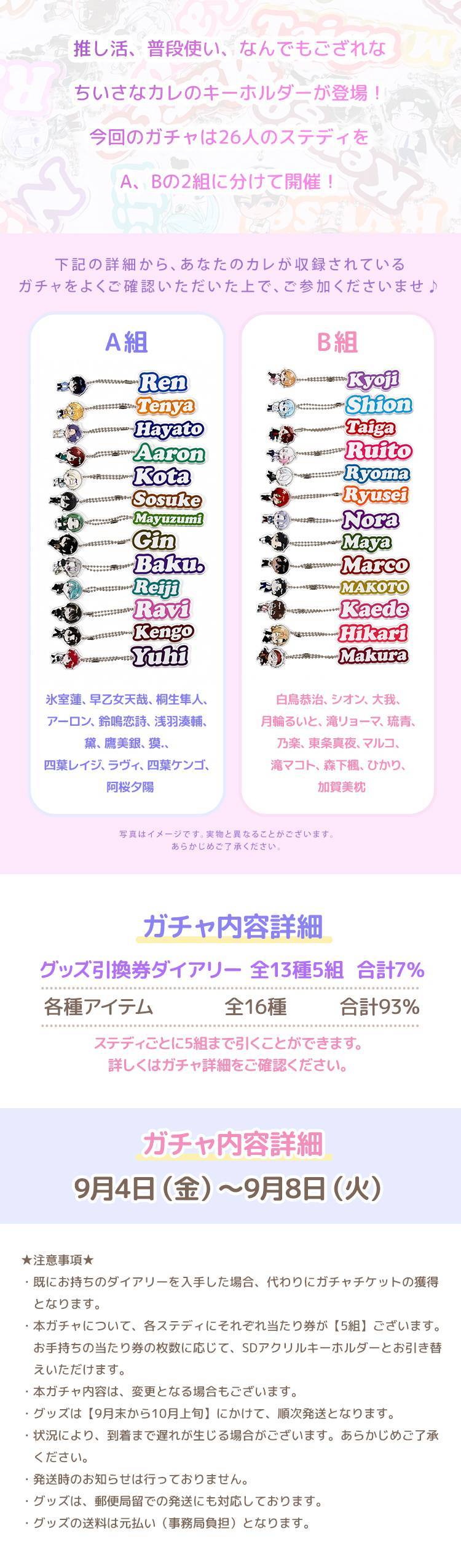【イベントお知らせ】おっきな名前とちっちゃなカレ♪SDアクリルキーホルダーガチャ